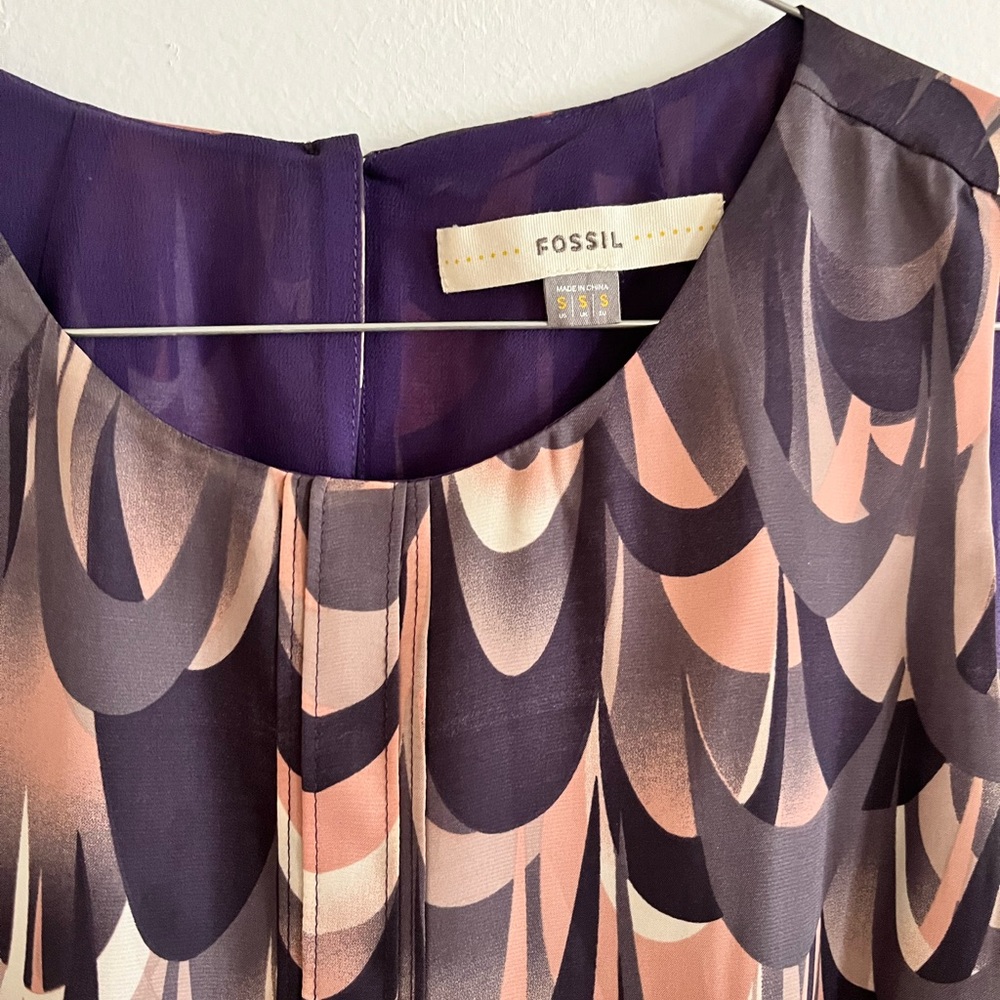 Fossil 20s Style Drop Waist Dress Purple S